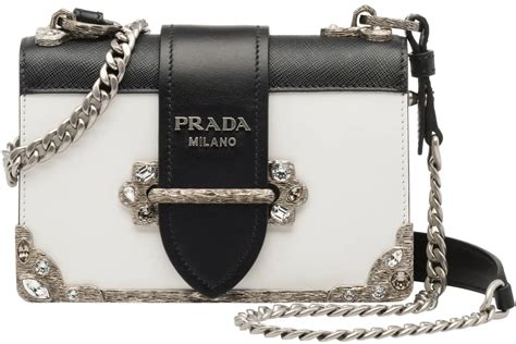 prada cahier metallic chain silver|Prada Cahier Crystal Chain White in Calfskin with Silver.